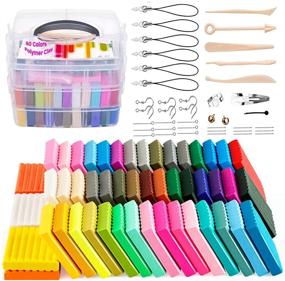 img 4 attached to 🎨 50 Vibrant Oven Bake Clay Set - Non-Toxic Modeling Polymer Clay with Tools, Safe DIY Colored Clay Kit for Kids - Perfect Gift