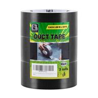 🔥 quassi duct tape blackout: strong, flexible & leak-proof repair tape - 3 packs, 1.88 inch x 20 yard, black logo