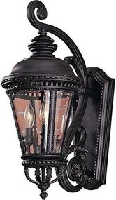 img 1 attached to 💡 Feiss OL1901BK Castle Outdoor Patio Lighting Wall Lantern - Black, 3-Light (9"W x 23"H) 180 Watts: Enhance Your Outdoor Spaces with Elegant Illumination