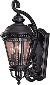 img 2 attached to 💡 Feiss OL1901BK Castle Outdoor Patio Lighting Wall Lantern - Black, 3-Light (9"W x 23"H) 180 Watts: Enhance Your Outdoor Spaces with Elegant Illumination