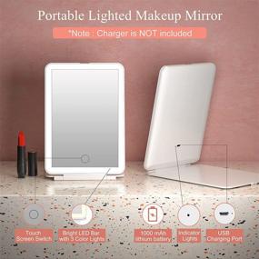 img 2 attached to 💄 Enhanced Rechargeable Makeup Vanity Mirror: 72 LED Lights, Portable & Travel-friendly, 3 Color Lighting Options, Dimmable Touch Screen, Foldable Cosmetic Mirror with Lights