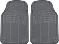 🚗 all weather heavy duty rubber floor mat set front universal automotive 25"x16.5" (gray) for maximum c.p.r. performance logo