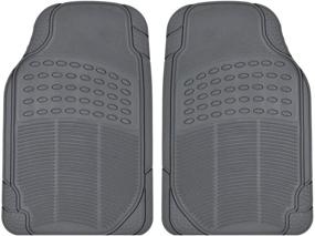 img 3 attached to 🚗 All Weather Heavy Duty Rubber Floor Mat Set Front Universal Automotive 25"x16.5" (Gray) for Maximum C.P.R. Performance