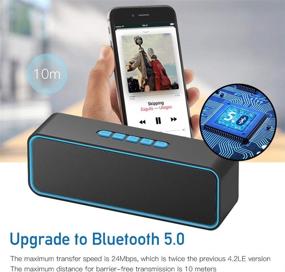 img 1 attached to 🔊 Sonkir Портативная колонка Bluetooth, беспроводная аудиосистема TWS Bluetooth 5.0 с трехмерным стерео-сабвуфером, встроенным аккумулятором 1500 мАч, усиленным Hi-Fi басом, время работы 12 часов (синий).