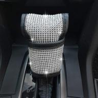 luxurious crystal car gear shift cover: enhance your ride with bling bling auto accessories for women logo