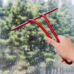 img 4 attached to AHDE Shower Squeegee: All-Purpose Stainless Steel Cleaner for Shower Doors, Bathroom, Kitchen, Window, Mirror, and Car Glass - Red