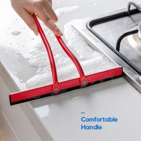 img 1 attached to AHDE Shower Squeegee: All-Purpose Stainless Steel Cleaner for Shower Doors, Bathroom, Kitchen, Window, Mirror, and Car Glass - Red