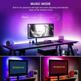 img 1 attached to 32.8ft WERSEON LED Strip Lights Kit - Waterproof RGB 300LED Light Strips, Compatible with Alexa & Google Home, Music Sync for Room TV Kitchen Home Party