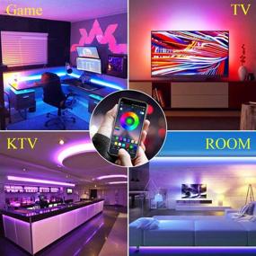 img 3 attached to 32.8ft WERSEON LED Strip Lights Kit - Waterproof RGB 300LED Light Strips, Compatible with Alexa & Google Home, Music Sync for Room TV Kitchen Home Party