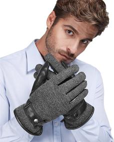 img 3 attached to 🧤 LETHMIK XL Men's Accessories - Touchscreen Acrylic Leather in Grey