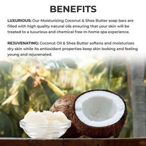 img 2 attached to 🥥 O Naturals: Набор из 3-х органических мыл с кокосовым маслом и маслом ши - Увлажняет, питает сухую и чувствительную кожу - Мыло для лица, рук и тела - произведено в США - Тройная прокатка, веганский набор из 3 штук по 12 унций (всего 36 унций).