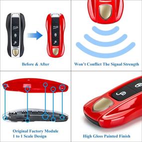 img 1 attached to AeroBon 3-х частей покрашенный чехол для ключа / оболочка ключа совместима с чехлом ключа Porsche (MK2) аксессуары интерьера