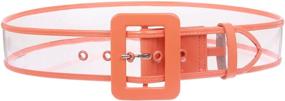 img 3 attached to 🌈 Stylish Women's 2" Wide Color-Trimmed Patent Leather Transparent Jelly Clear Belt: A Fashion Statement!