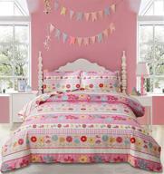 🌼 twin size pink daisy flower quilt set for kids - microfiber lightweight soft bedding coverlets, all season bed cover with 1 quilt and 2 pillow shams logo