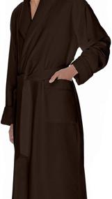 img 1 attached to 🛁 Luxurious Microfiber Terry Plush Bathrobe: Ultimate Men's Sleep & Lounge Attire