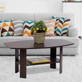 img 1 attached to 🏞️ Furinno 11179DBR: Sleek and Stylish Dark Brown Coffee Table for Simple Designs