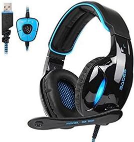 img 1 attached to 🎧 SADES Newest SA902 Gaming Headset: Immersive 7.1 Channel Surround Sound, Noise Isolating Mic, LED Light - PC/Mac Gamers (Black Blue)