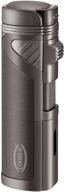 🔥 powerful cobber torch lighter: quad 4 jet red flame butane cigar lighter with punch - gunmetal gray - refillable & reliable logo
