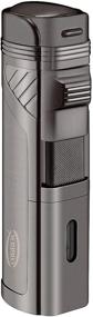 img 3 attached to 🔥 Powerful Cobber Torch Lighter: Quad 4 Jet Red Flame Butane Cigar Lighter with Punch - Gunmetal Gray - Refillable & Reliable