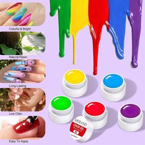 img 1 attached to 💅 Saviland Gel Paint Kit - 36 Colors Rainbow Candy Gel Nail Polish Set | Pink Nude White Blue Black Soak Off UV/LED Gel Polish Nail Kit with 15pcs Nail Brush for Nail Art Design