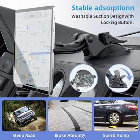 img 3 attached to 📱 Convenient and Secure Magnetic Phone Tablet Holder for Car - OHLPRO Dash Windshield Dash Mount with 360° Rotation and Super Strong Magnet for iPhone iPad 4"-10" Tablet Mount