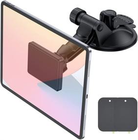 img 4 attached to 📱 Convenient and Secure Magnetic Phone Tablet Holder for Car - OHLPRO Dash Windshield Dash Mount with 360° Rotation and Super Strong Magnet for iPhone iPad 4"-10" Tablet Mount