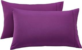 img 4 attached to 🛏️ Plum Standard Microfiber Pillowcases - 2-Pack, Amazon Basics - Lightweight, Super Soft & Easy Care