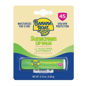 img 4 attached to 🍌 Banana Boat Sunscreen Lip Balm with Aloe Vera: Broad Protection SPF 45, 0.15 oz (Clear Color) - Enhanced for SEO