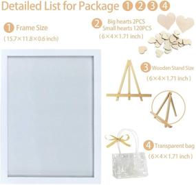 img 2 attached to 📸 Aladdinbox Drop Top Wedding Guest Book Alternative Frame Set with Display Stand – Includes 120 Wooden Hearts, 2 Large Hearts, and Sign – Shadow Box Guest Book for Weddings, Baby Showers, Anniversaries