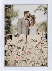 img 3 attached to 📸 Aladdinbox Drop Top Wedding Guest Book Alternative Frame Set with Display Stand – Includes 120 Wooden Hearts, 2 Large Hearts, and Sign – Shadow Box Guest Book for Weddings, Baby Showers, Anniversaries