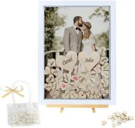 📸 aladdinbox drop top wedding guest book alternative frame set with display stand – includes 120 wooden hearts, 2 large hearts, and sign – shadow box guest book for weddings, baby showers, anniversaries logo