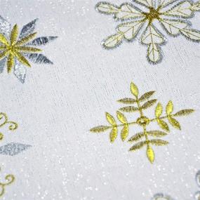 img 3 attached to 🎄 Grelucgo Embroidered Snowflakes Tablecloth: Perfect for a Festive Christmas Décor