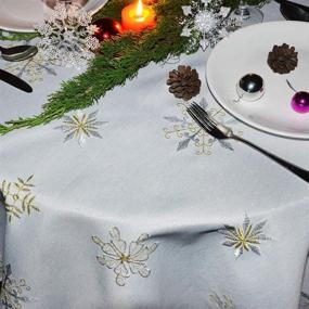 img 2 attached to 🎄 Grelucgo Embroidered Snowflakes Tablecloth: Perfect for a Festive Christmas Décor