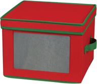 📦 durable red canvas china storage chest: store holiday dinner plates safely with lid and handles логотип