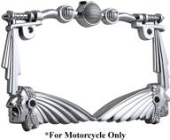 🏍️ enhanced seo: tc sportline lpf248-c handle bar motorcycle license plate frame in indian chief style, chrome finished zinc metal logo