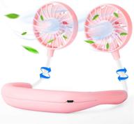 😎 stay cool anywhere with the portable neck fan - hand free mini fans usb neck hang fan, 360 degree rotation personal cooling fan - ideal for traveling, sports, office (pink) logo