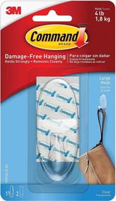 img 4 attached to 💪 Command Adhesive Hanging Hook - Large, Holds 4lbs, Clear, 3M 17093CLRES