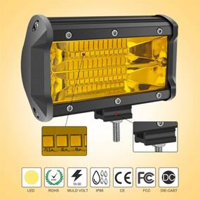 img 2 attached to 🔦 BEAMTRON 5 Inch Amber LED Light Bar: Powerful Waterproof 144W Yellow Pods for Trucks ATV UTV (2 Pack)