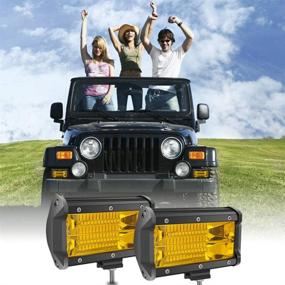 img 3 attached to 🔦 BEAMTRON 5 Inch Amber LED Light Bar: Powerful Waterproof 144W Yellow Pods for Trucks ATV UTV (2 Pack)