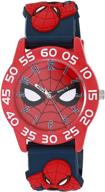 🕷️ marvel spider-man boys' quartz watch - black plastic strap (model: wma000407) logo