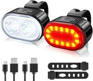 super bright bike lights set - usb rechargeable front and back bicycle lights, durable ipx5 waterproof - mountain, road, night riding for bike lights - men, women, kids (4/6 modes) logo