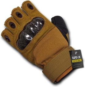 img 2 attached to Enhanced Hand Protection: Rapdom Tactical Half Finger Knuckle Glove for Maximum Defense