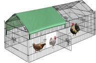 destar 71” x 30” foldable outdoor backyard metal coop chicken cage enclosure: weatherproof cover included logo