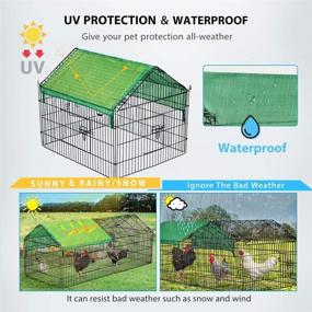 img 2 attached to DEStar 71” x 30” Foldable Outdoor Backyard Metal Coop Chicken Cage Enclosure: Weatherproof Cover Included
