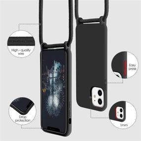 img 3 attached to 📱 abitku iPhone 11 Crossbody Case - TPU Silicone Lanyard Neck Strap - Black, 6.1 inch 2019