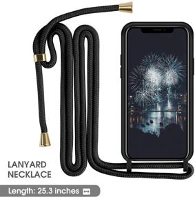 img 2 attached to 📱 abitku iPhone 11 Crossbody Case - TPU Silicone Lanyard Neck Strap - Black, 6.1 inch 2019