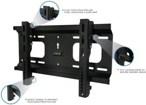 img 1 attached to 📺 Mount-It! Low-Profile Tilting TV Wall Mount Bracket for 32-55 inch Flat Screen TVs - 165 Lbs Load Capacity, 1.8 Inch Profile, Max VESA 400x200, Black (MI-368S/PLB42)