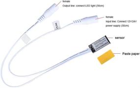 img 1 attached to 💡 12V/24V Ultra-Thin IR Hand Wave Switch for LED Strip Lights, Cabinet, Counter Lights - Auto ON/Off Sensor Kit with Stick-on or Screw-in Installation - Lighting Accessories