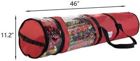 img 3 attached to Micoe Christmas Wrapping Paper Storage Containers - Holds 20 Rolls & Ribbon, 46-Inch Underbed Xmas Gift Wrap Organizer Accessory Box with Dual Zips & Carry Handles, Oxford 600D