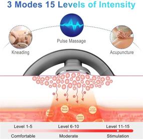 img 2 attached to 🔥 Ultimate Pain Relief: Intelligent Neck Massager with Heat | Neckology Electric Pulse Neck Massage for Deep Tissue Relaxation - 3 Modes, 15 Levels | Cordless Gift for Men, Women, and Dad